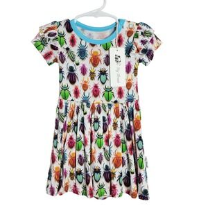 Tiny Threads Bamboo Bugs Twirl Bodysuit Dress‎ 18-24m NWT Girs Toddler